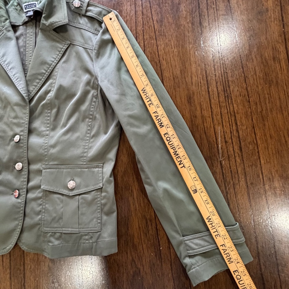 Renuar Collection ladies green jacket button closure cotton nylon blend size 12 - Picture 15 of 16